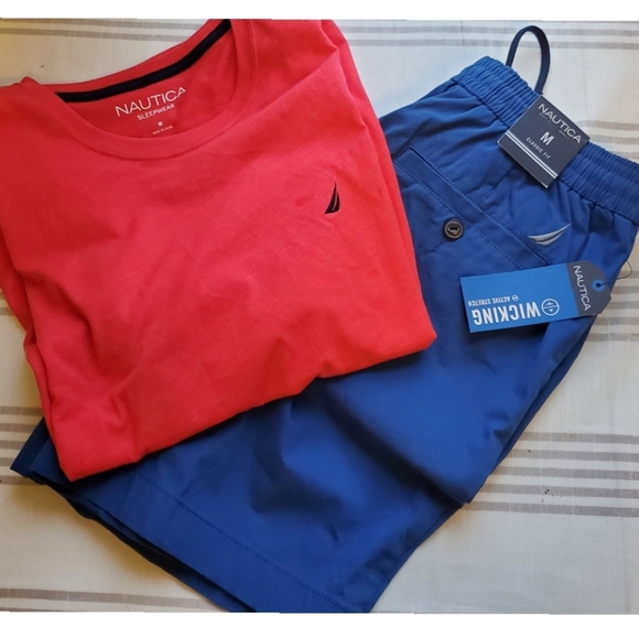 🇺🇲NAUTICA Mens Tshirt and Shorts Size M Bundle - Picture 1 of 3